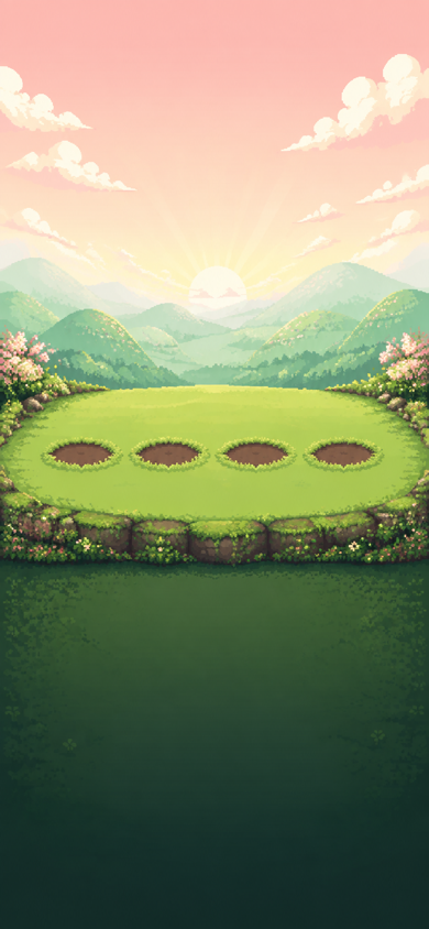 Bubble Garden menu with colorful flowers and garden creatures