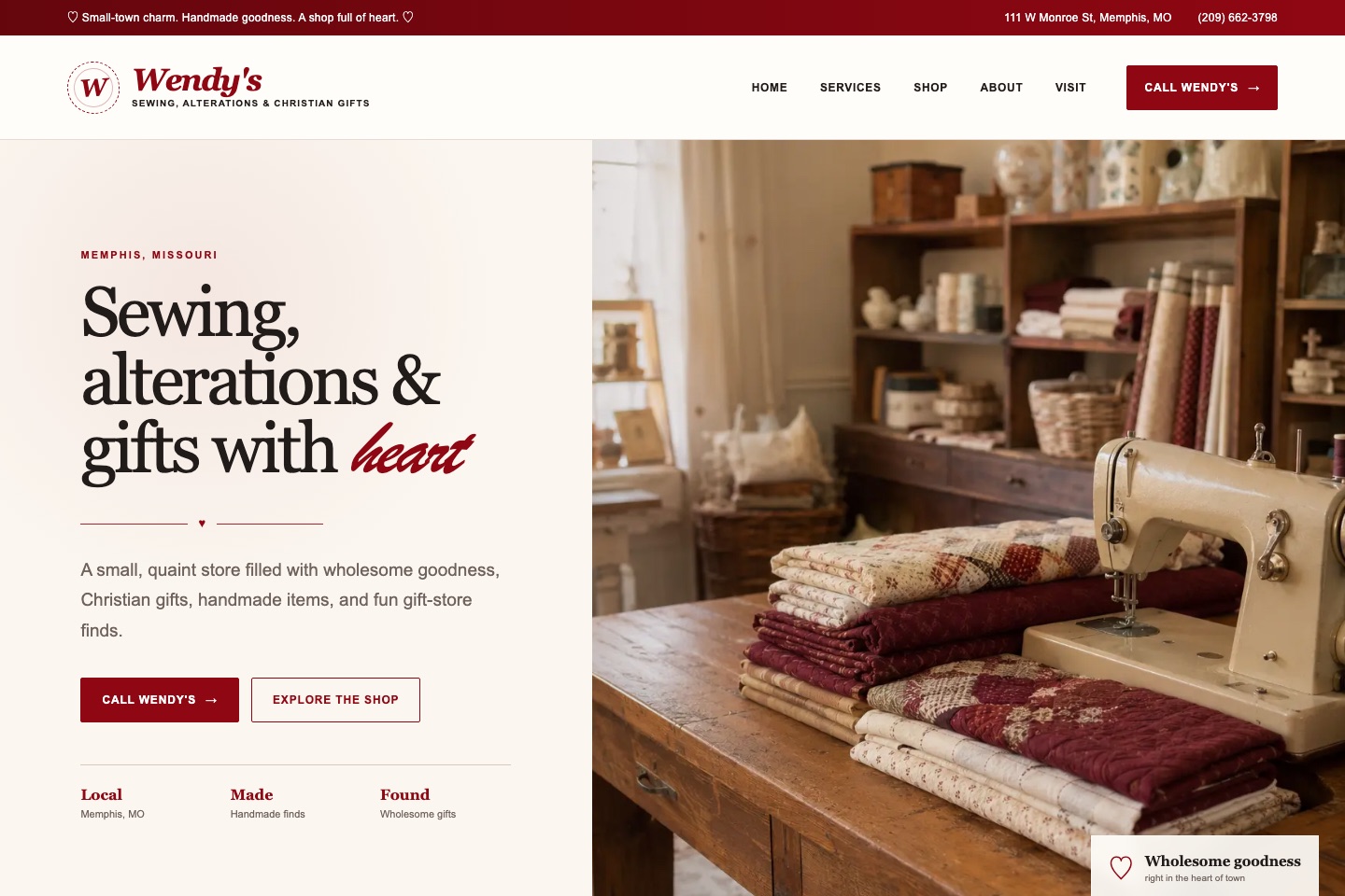 Wendy's Sewing and Alterations website
